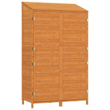 Cobertizo de jardín - Madera de abeto maciza - 102 x 52 x 174,5 cm - Color marrón - Gran espacio de almacenamiento