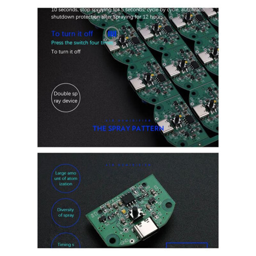 Dual Spray Atomization Module USB Humidifier Driving Circuit Board Atomization Experimental Equipment Ultrasonic 2