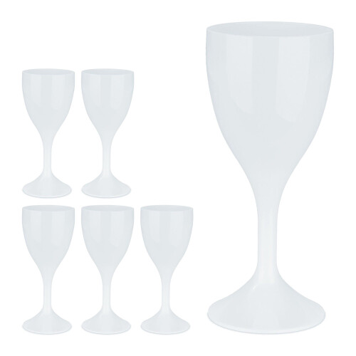 Bicchieri da vino in plastica, set da 6