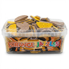 Hannah's Orange Jazzles 600g Tub - Chocolate Flavour Slices with Sprinkles
