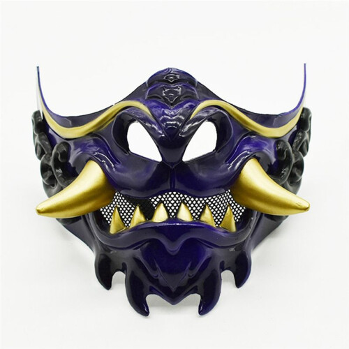 Halloween Japanese Samurai  Devil Mask Halloween Devil  Role Playing Horror Devil  Thick Mask Red 2