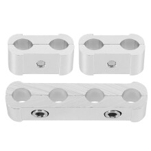 5Sets Silver Aluminum Spark Plug Wire Holders Car Wire Loom Clamp Kit