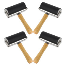 8Stk Brayer Roller Aus Holz Und Gummi Für Basteln Schwarz Robust
