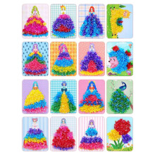 4 Piezas de Rompecabezas para Pintar con Punción, Tableros de Cartón para Niñas, Manualidades para Vestir Princesas, Manualidades Artísticas para