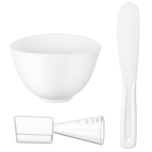 5Sets Silikon Gesichtsmasken Schüssel Mit Spatel Weiß Für DIY Beauty