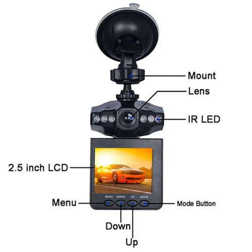 Universal 2.5 Polegadas Carro LED DVR Road Dash Câmera de Vídeo LCD Gravador de Estacionamento CMOS Sensor Gravação de Alta Velocidade 2