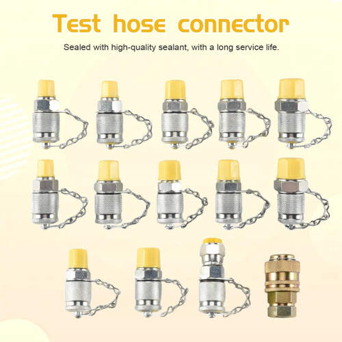 14Pcs Hydraulic Pressure Test Point Testing Coupling Adapter Set for Hydraulic System Kit 2
