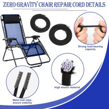 Chair Replacement Fabric with 4 Bungee Cord Lounge Chair Cloth Mesh Repair Kit for Patio Recliner Outdoor Lawn Pool C