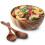 Tigela de Salada de Madeira- Salada de Madeira de Acácia de 9,4 Polegadas Tigela de Madeira com Colher, Pode Ser Usado para Frutas, Salada 9