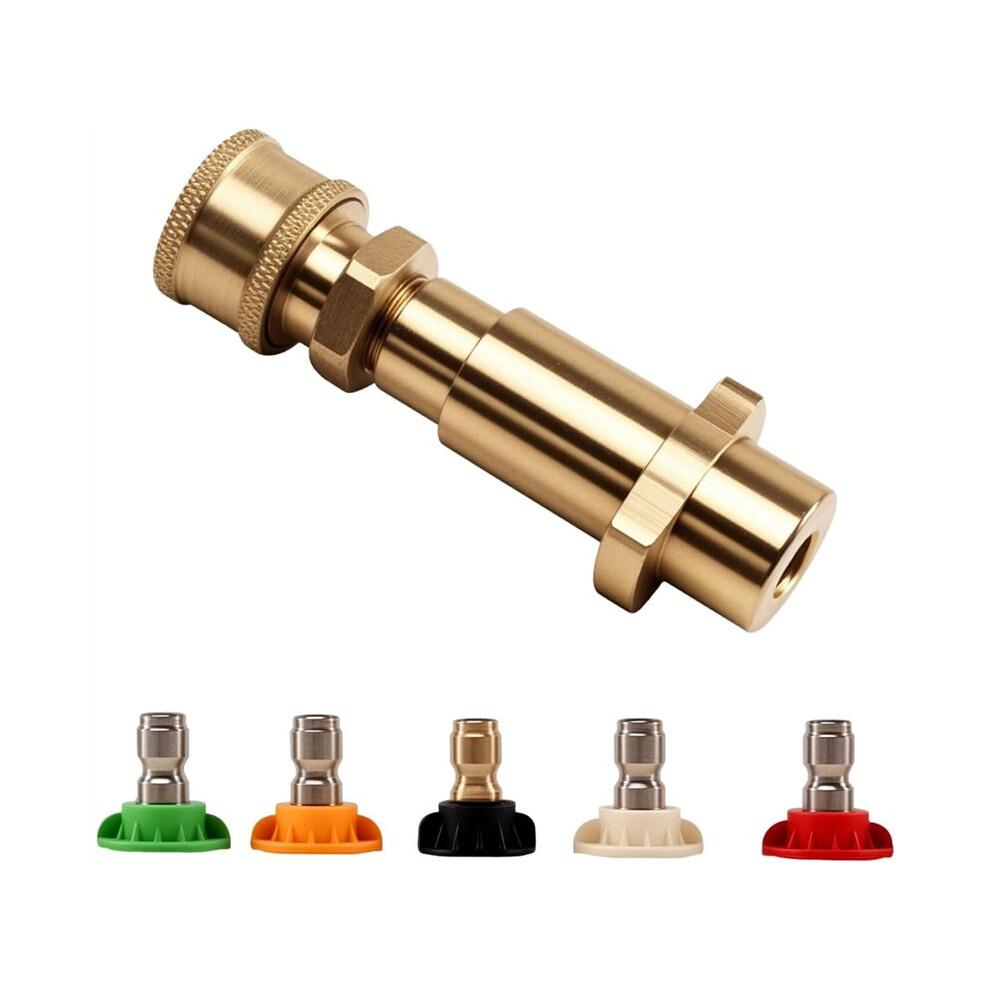 Pressure Washer Gun Adapter 1/4" With 5 Spray Nozzle Tips, Quick Connection Adapter For Foam Nozzle For K Series 4711242150359