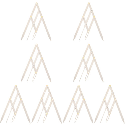 8Pièces Instruments Mesure Sourcils Argent Acier Inoxydable Durable 2