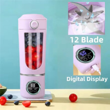 Liquidificador Portátil para Sucos, Shakes, Smoothies, 700ML, 12 Lâminas, Mistura Rápida, 2 em 1, Liquidificador, Espremedor Pessoal, 7,4 V A