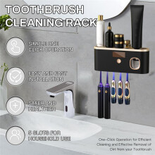 USB Rechargeable Toothbrush Disinfect Holder Automatic Toothpaste Dispenser Wall Mounted Toothbrush Storage Rack