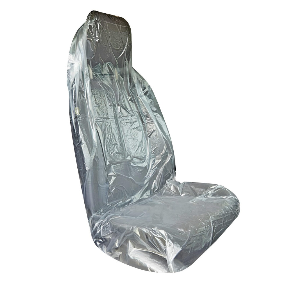 Holdfiturn 100Pcs Disposable Car Seat Covers Plastic Transparent Car Chair Covers 140 X 80Cm Vehicle Seat Anti-Dirty Plastic Covers 8000003743197