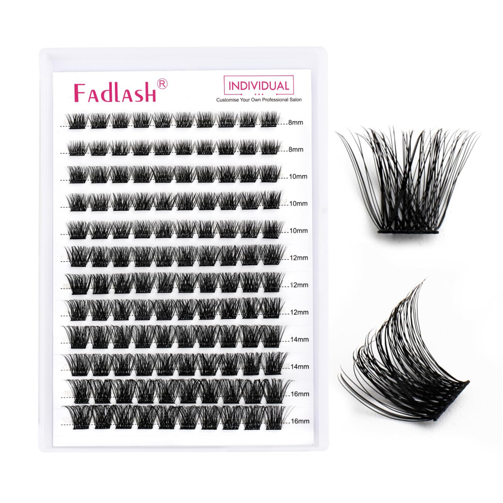 Fadlash Individual Cluster Lashes Extensions 120Pcs 40D 0.07 D Curl 8-16Mm Mixed Trays Eyelashes Diy Multiple Shapes Eyelash Customize Your Look At