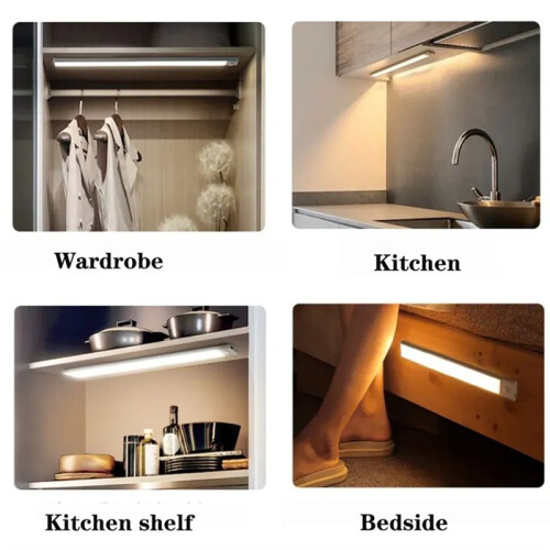 LED Strip Light Rechargeable Motion Sensor Night Light Portable Sensor Cabinet Light Kitchen Stair Lighting Warm Light 1