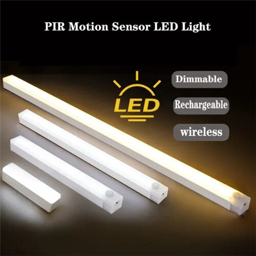 LED Strip Light Rechargeable Motion Sensor Night Light Portable Sensor Cabinet Light Kitchen Stair Lighting Warm Light 2