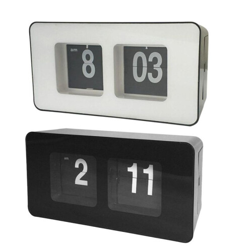 Automatic Page Turning Clock Digital Desk Clock Battery Powered Large Display for Home Bedroom Desk Decoration B 2