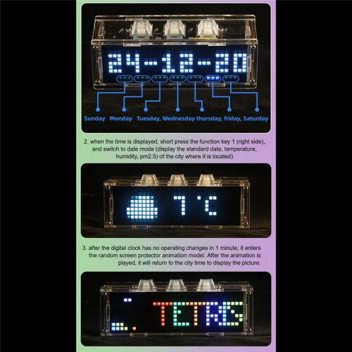 RGB Ambient Light with Mechanical Keycap Clock Support Timer 3 X 6 Color Lighting Effect Wifi Connect Mobile Phone PC 2