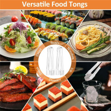 10 Pinzas para Servir, Utensilios de Cocina Transparentes Pequeños para Servir Comida en Fiestas, Bufés, Aperitivos, Ensaladas y Catering.