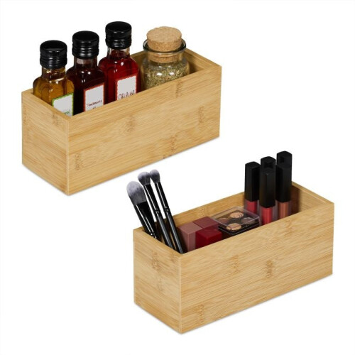 Bambus-Aufbewahrungsbox, 2er-Pack