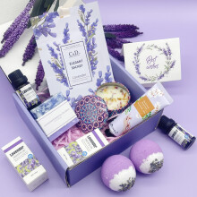 Pamper Birthday Gifts for Women, Mothers Day Gift Box, Unique Friend Gifts for Her, Lavender Self Care Get Well Soon Sleepwell Gifts Set for Mum