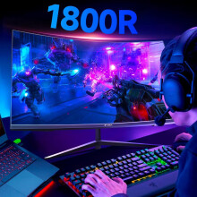 CRUA 27 Inch 180Hz/200Hz Curved Gaming Monitor, FHD 1920 * 1080P Frameless 1800R Computer Monitor, 1ms GTG with FreeSync, Low Motion Blur, Eye Care,