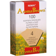 Filtropa Coffee Filter Papers Size 4, Unbleached, 100% Natural, Pack of 100