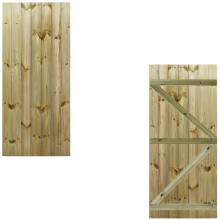 Made2Measure Bespoke Custom Widths: upto 75CM By upto 6ft (180cm High) Tongue & Groove Semi-Braced Flat Top Pathway Garden Pedestrian Gate Hinge Pack