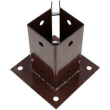 Heavy Duty Galvanised Bolt Down Square Bracket Post Fence Foot Base Support, 75 mm x 75 mm