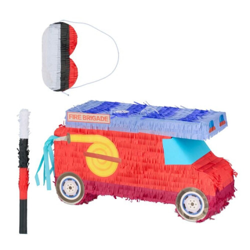 Pignatta camion dei pompieri con bastone e maschera