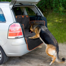 JOEJOY Car Boot Protector - Boot Liner For Dogs Non-Slip | Dog Car Seat Cover Scratchproof & Dirt Resistant | Side & Bumper Protection | Adjustable