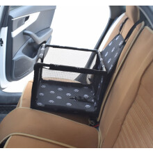 GOBUYER Waterproof Pet Dog Car Seat Booster Carrier Box and Basket with Seat Belt Harness Restraint for Puppy Cat Travel (Black, Standard 40x40cm)