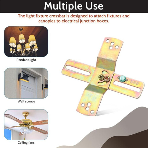 2 Sets Light Fixture Mounting Bracket,4 Inch -Shaped Mount Bracket Light Crossbar Bracket with Screws 2
