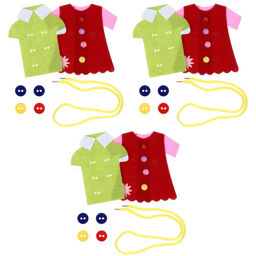 6Pcs Sewing Clothes Button Teaching Toy in Assorted Colors 2