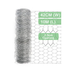 vensovo Galvanized Chicken Wire Mesh - 42CM ? 10M Garden Animal Barrier Fence, 1 inch Mesh Fence for Pet,Rabbit,Poultry