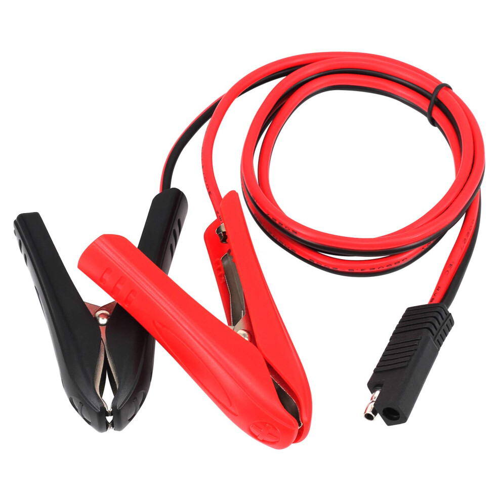 Benaces Alligator Clip To Sae Connector, 3.2Ft 12V Alligator Crocodile Clip Clamp To Sae 2 Pin Quick Disconnect Adapter Charging Extension Cord, For 8000003760538