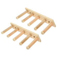 10Stk Katzen Wandmöbel Holz Beige Rutschfeste Mehrstufige Katzenleiter