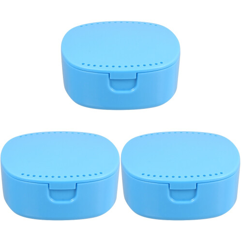 3Pcs Storage Holder Denture Retainer Case with 1