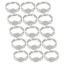 45Stk Verstellbare Ringrohlinge Silber Für DIY Schmuckteile