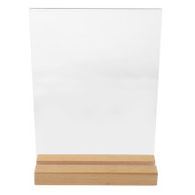 5Stk Acryl Schilderständer Mit Holzfuß Transparent Für Ladentheke