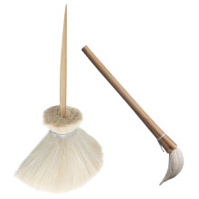 6Pcs Portable Wood Fiber Clay Brush for Pottery Painting and Carving