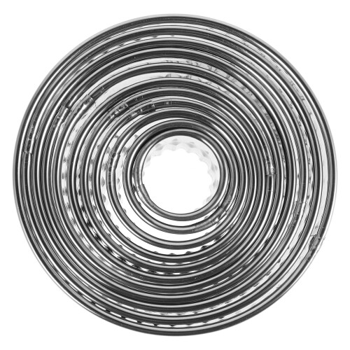 44Pcs Silver Cake Rings Stainless Steel Adjustable Baking Mold Set 1