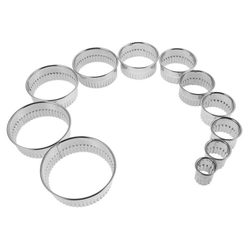 44Pcs Silver Cake Rings Stainless Steel Adjustable Baking Mold Set 2