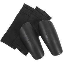 1Ensemble Chaussettes Football Confortable Protection Tibias Noir