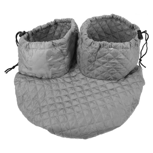 4Pièces Cache-Seau Pied Spa Coton Gris Adaptable Confortable