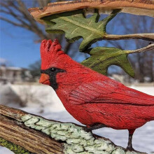 Levendig Kardinaalbeeld Handgemaakte Vogeldecoratie Kleine Vogel Die op Tak Stapt Ornamenten Cadeau voor Vogelliefhebbers
