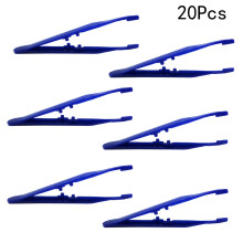 60Pcs Plastic Blue Tweezers for Nail Jewelry Craft Beads Use