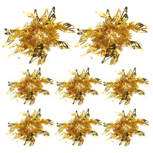 24Pcs Compact Gold Plastic Pom Poms for Outdoor Cheering Events