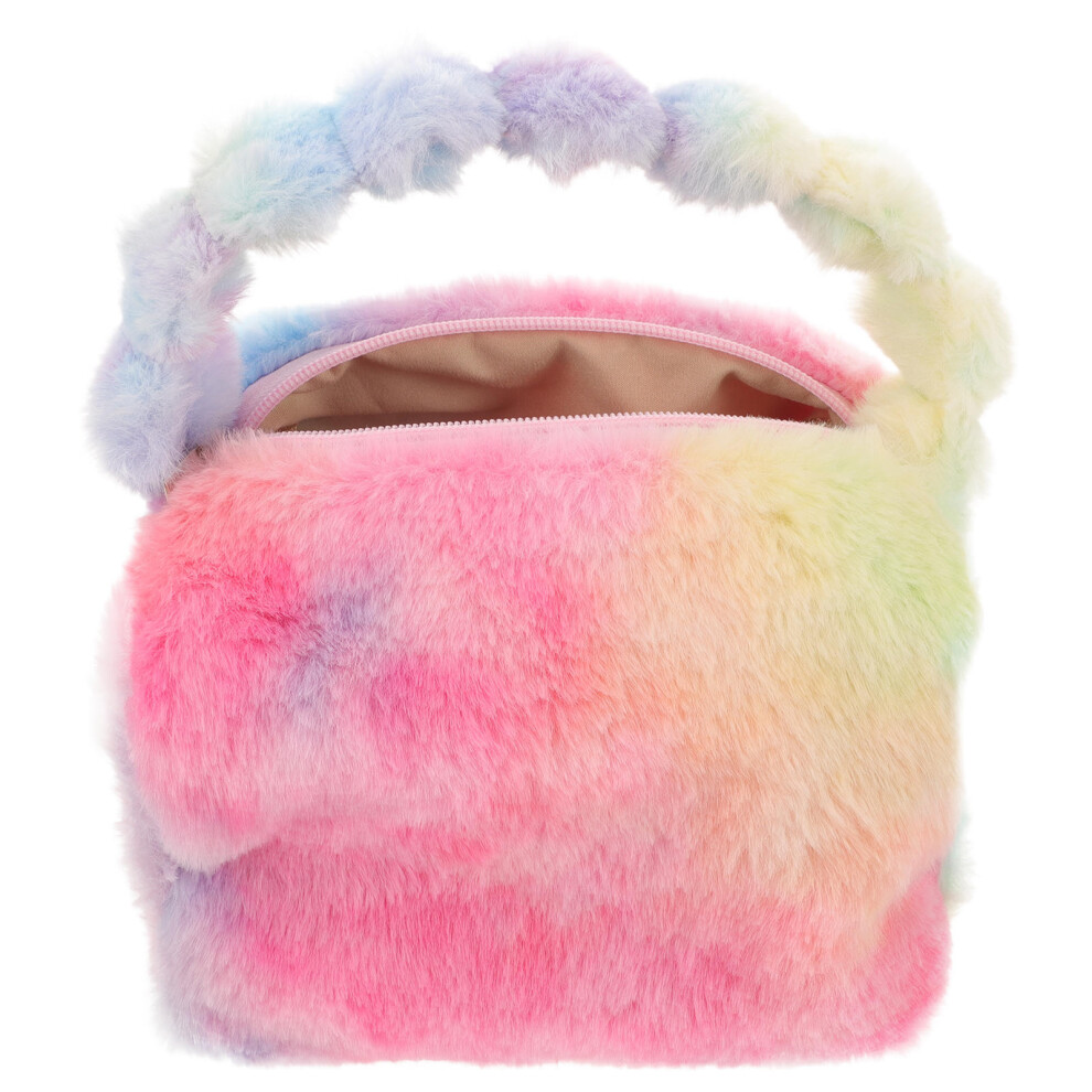Inoomp 4Pcs Cute Plush Cosmetic Pouches Travel Toiletry Organizer Bags Multi
